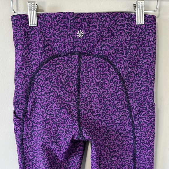 ATHLETA Ultimate Stash Pocket Textured Tight Legging Purple High Rise Sz S - Picture 9 of 14